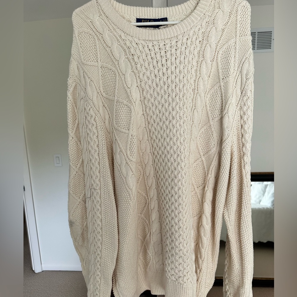 Lovely like new cable-knit cotton sweater by Polo Ralph Lauren
